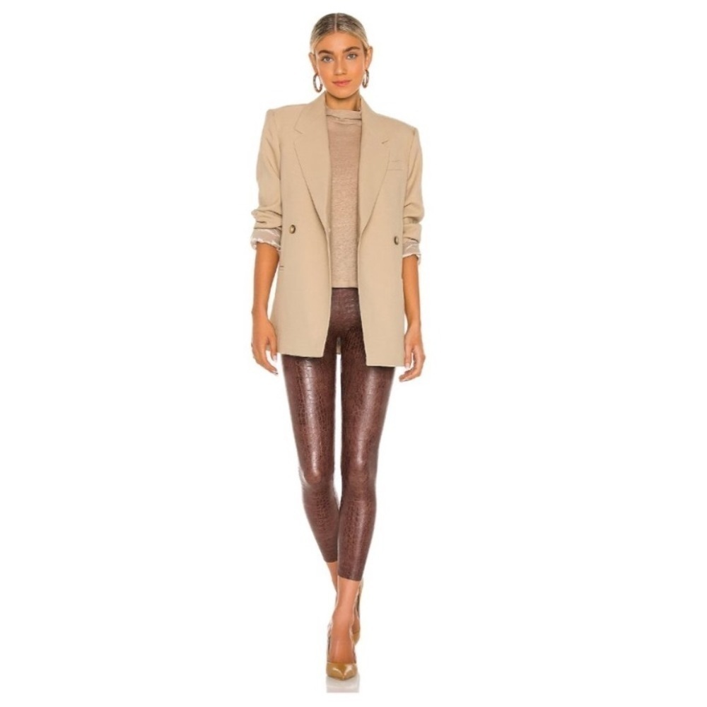 Commando Faux Leather Animal Legging Brown Croc Womens Size Small Ultra Slim Fit